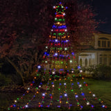 Enchanting Multi-Color LED Star Cascade Garden Lights - 3.5m Length - Front View