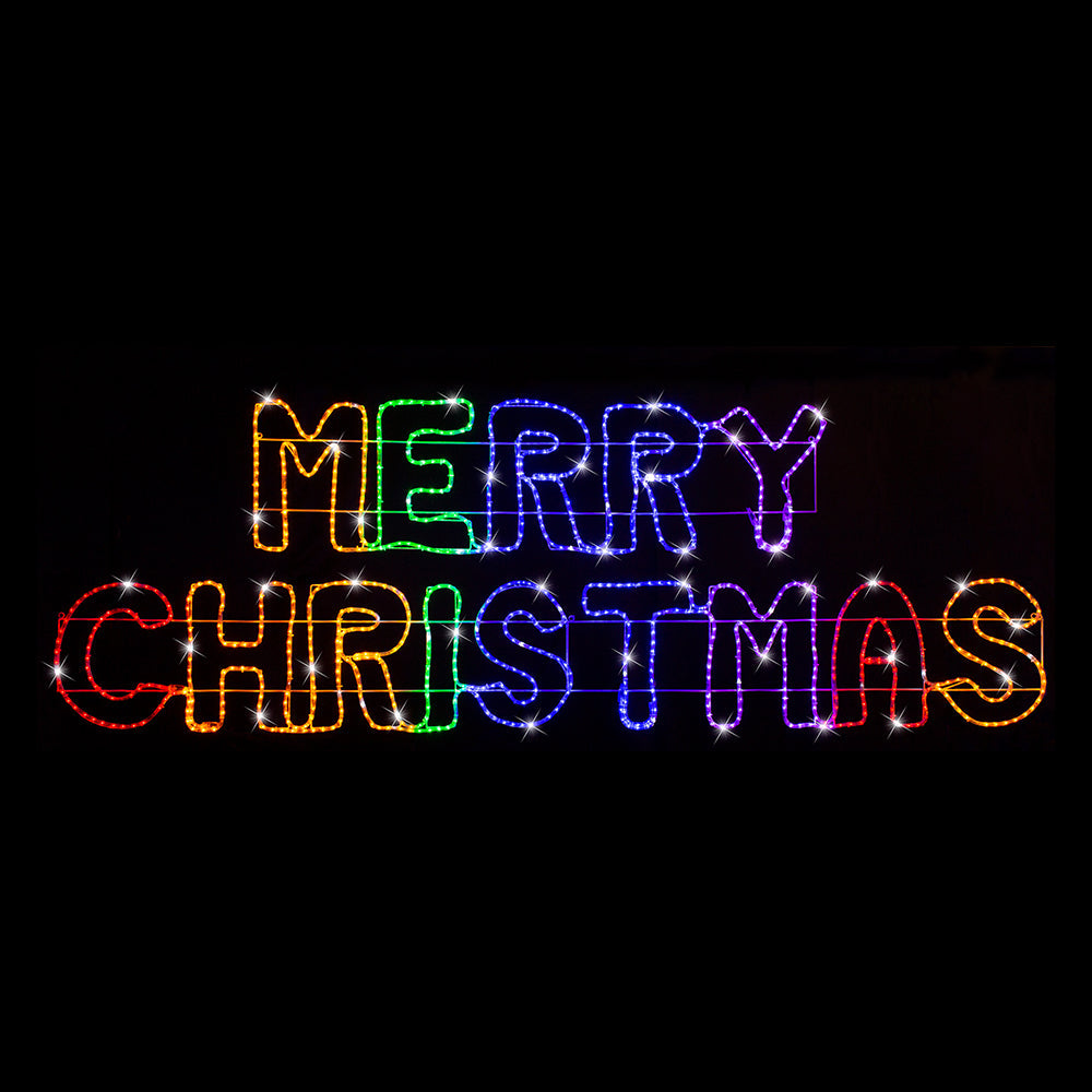Vibrant Rainbow LED Christmas Rope Light Banner - 270cm Festive Decor