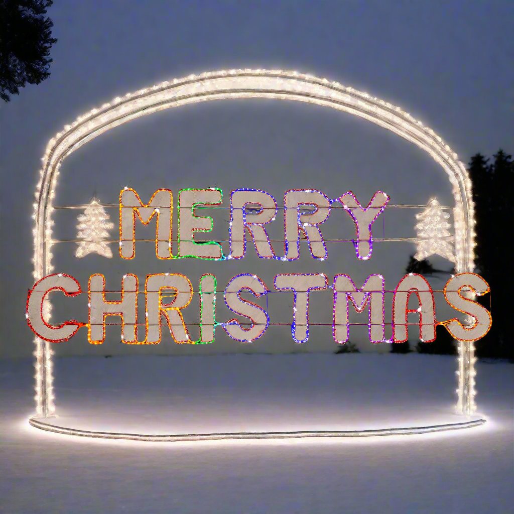 Vibrant Rainbow LED Christmas Rope Light Banner - 270cm Festive Decor