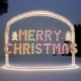 Vibrant Rainbow LED Christmas Rope Light Banner - 270cm Festive Decor - Front View