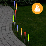 Colorful Solar-Powered Fiber Optic Garden Path Lights - 20 Pack