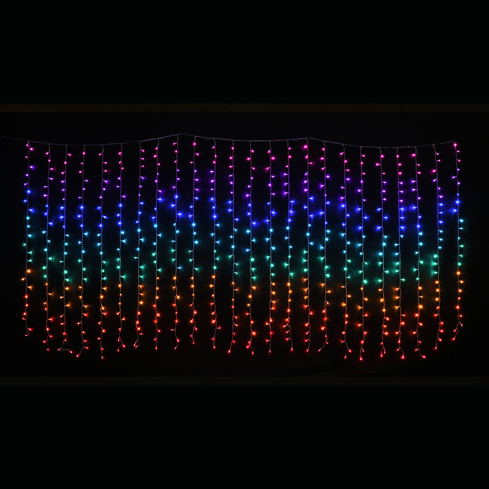 Vibrant Connectable Rainbow LED Curtain Lights - Two Length Options (3.6m)