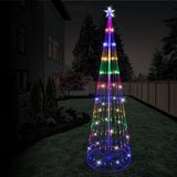 Illuminated 2.4m Multicolor LED Digital Christmas Tree Strands - Front View