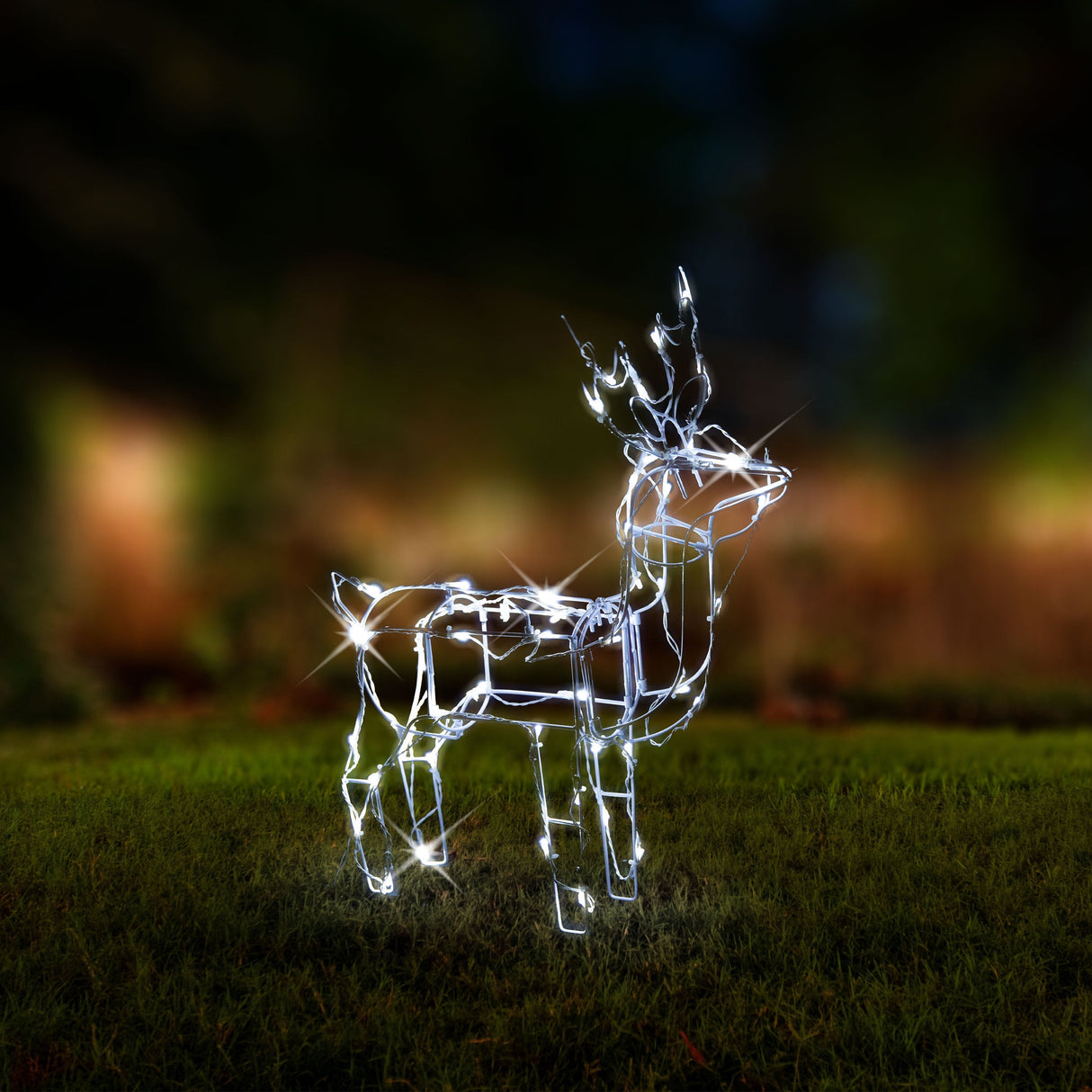 Solar-Powered 3D LED Reindeer Holiday Decoration - 60 cm