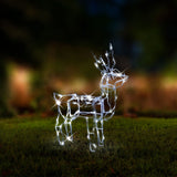 Solar-Powered 3D LED Reindeer Holiday Decoration - 60 cm - Front View