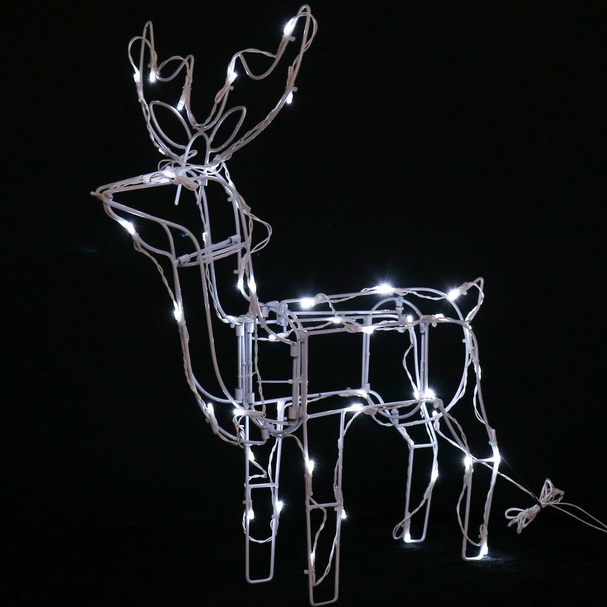 Solar-Powered 3D LED Reindeer Holiday Decoration - 60 cm