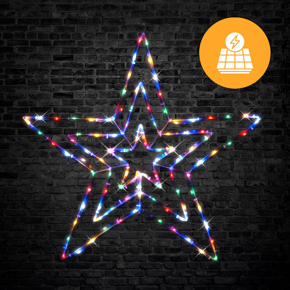 Solar LED 3D Star Tubelight with Dynamic Flashing Effects
