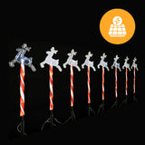 Solar-Powered Christmas Reindeer Path Lights - 8 Pack with 40 Cool White LEDs