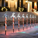 Solar-Powered Christmas Reindeer Path Lights - 8 Pack with 40 Cool White LEDs