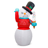 Animated LED Snowman Inflatable - 1.8m Shaking Holiday Decor - Front View