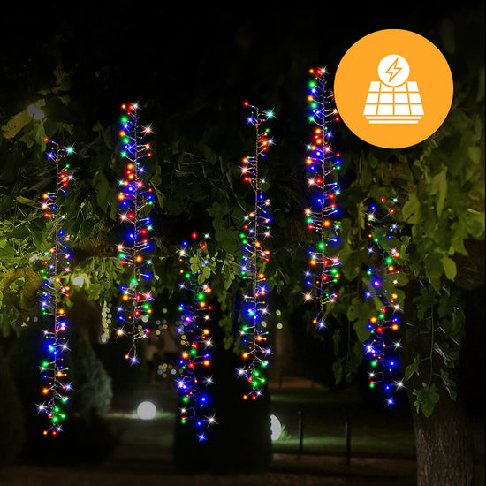 Solar 480 LED Cluster String Lights - Available in Vibrant Multicolor and Elegant Cool White