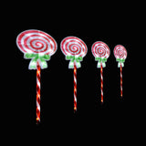 Colorful LED Candy Lollipop Path Lights - Set of 4 for Festive Illumination - Front View