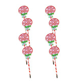 Colorful LED Candy Lollipop Path Lights - Set of 4 for Festive Illumination - Top-Down View