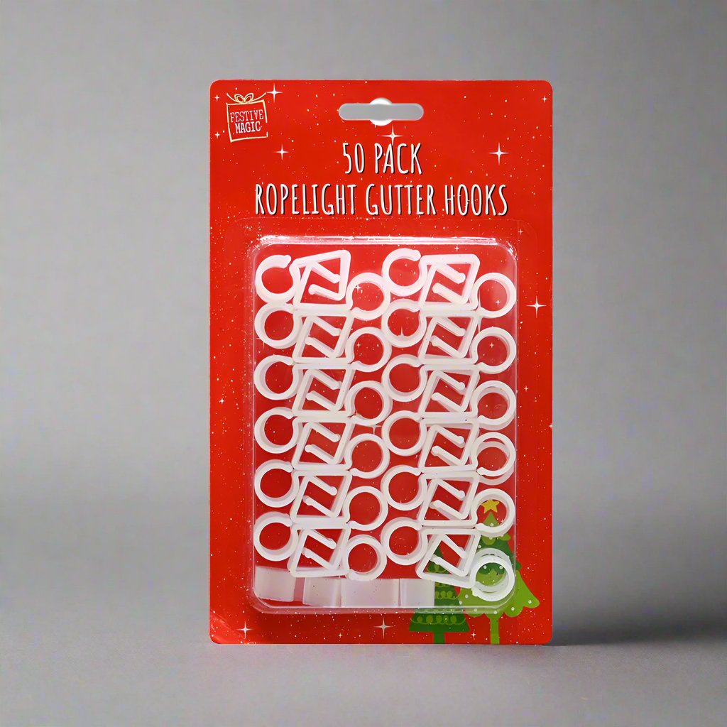 50-Piece Festive Gutter Hooks for Easy Ropelight Hanging