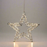 Glowing 3D Golden Star with 660 Warm White LEDs - 50cm Holiday Decoration - Front View