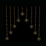 Cool White LED Snowflake Fairy Curtain Lights for Elegant Holiday Decor