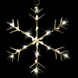 Cool White LED Snowflake Fairy Curtain Lights for Elegant Holiday Decor - Rear View