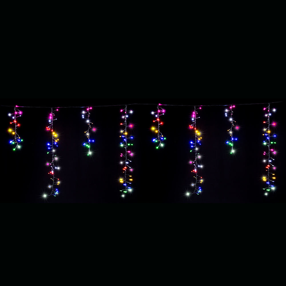 Illuminated LED Dancing Icicle Lights - 9m Length with Warm White Option