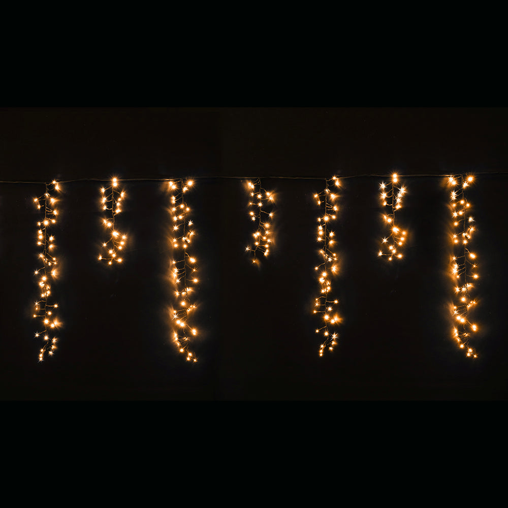 Illuminated LED Dancing Icicle Lights - 9m Length with Warm White Option