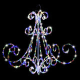 Vibrant LED Acrylic Chandelier with Flashing Effects in White and Multicolor - 45-Degree Angle