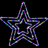 LED Ropelight 3 In 1 Star 80cm Flashing Multicolor - Front View