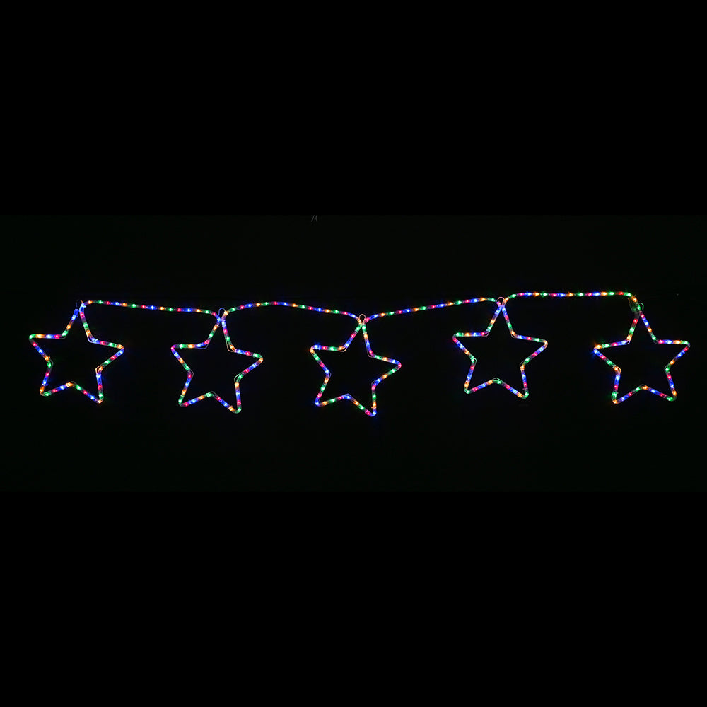 Colorful Twinkling LED Star Ropelight Chain - Choose from Multicolor & RGBYW Options