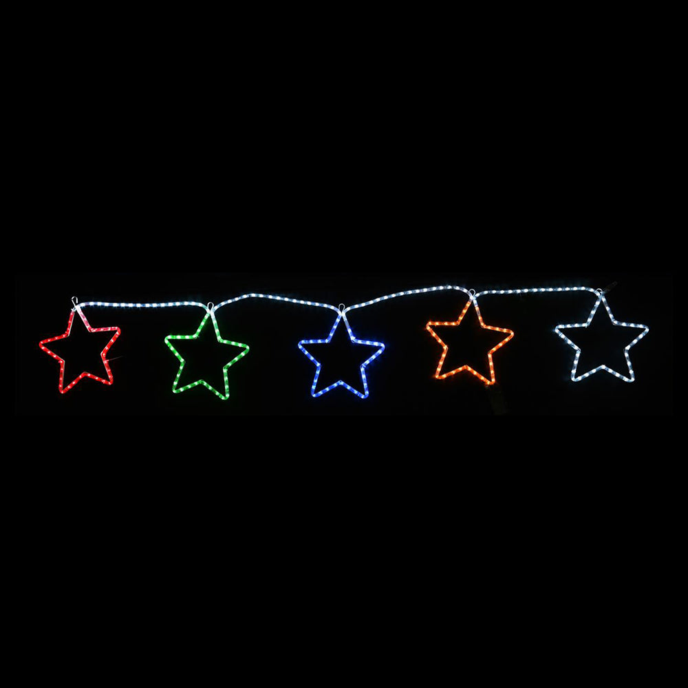 Colorful Twinkling LED Star Ropelight Chain - Choose from Multicolor & RGBYW Options