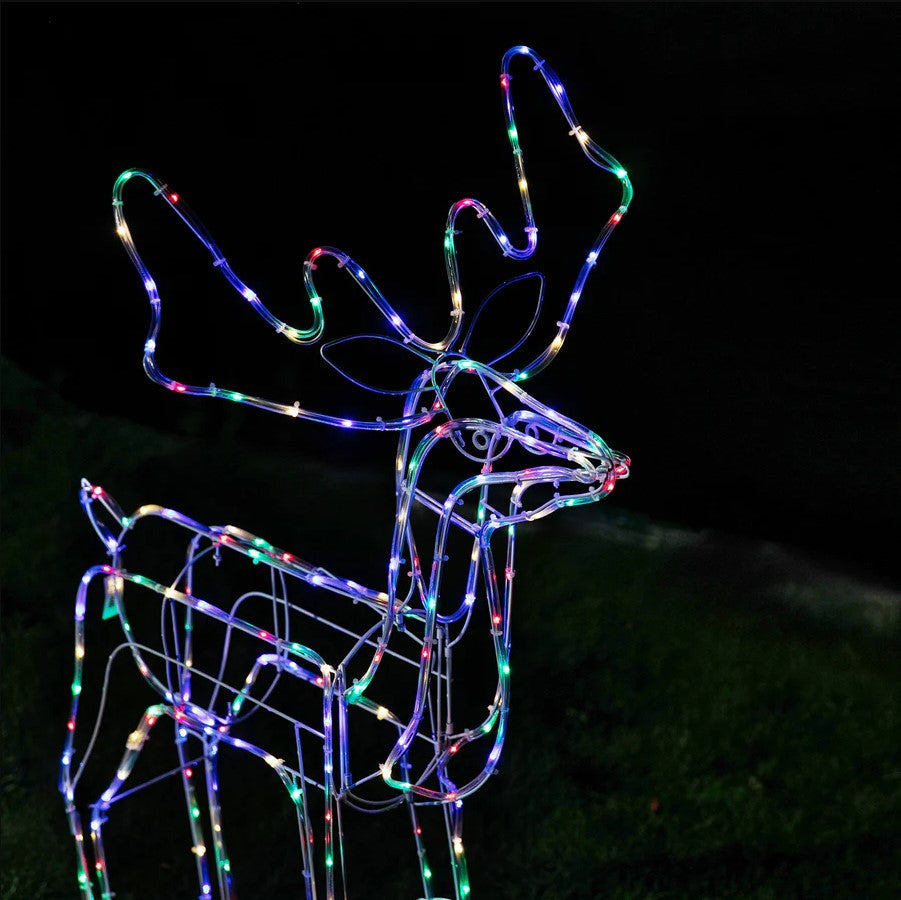 Illuminated Twinkling Reindeer Display – 110cm, Available in Two Vibrant Colors