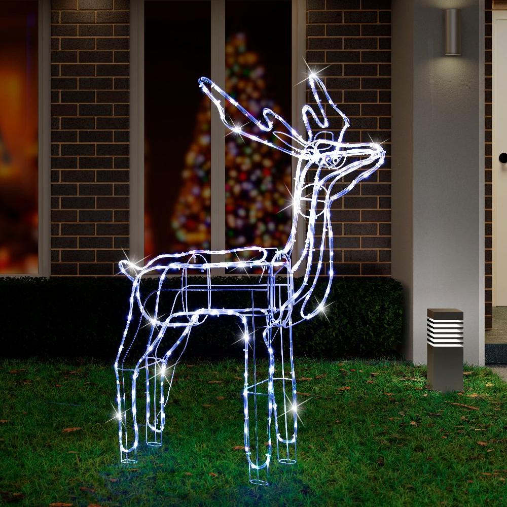 Illuminated Twinkling Reindeer Display – 110cm, Available in Two Vibrant Colors