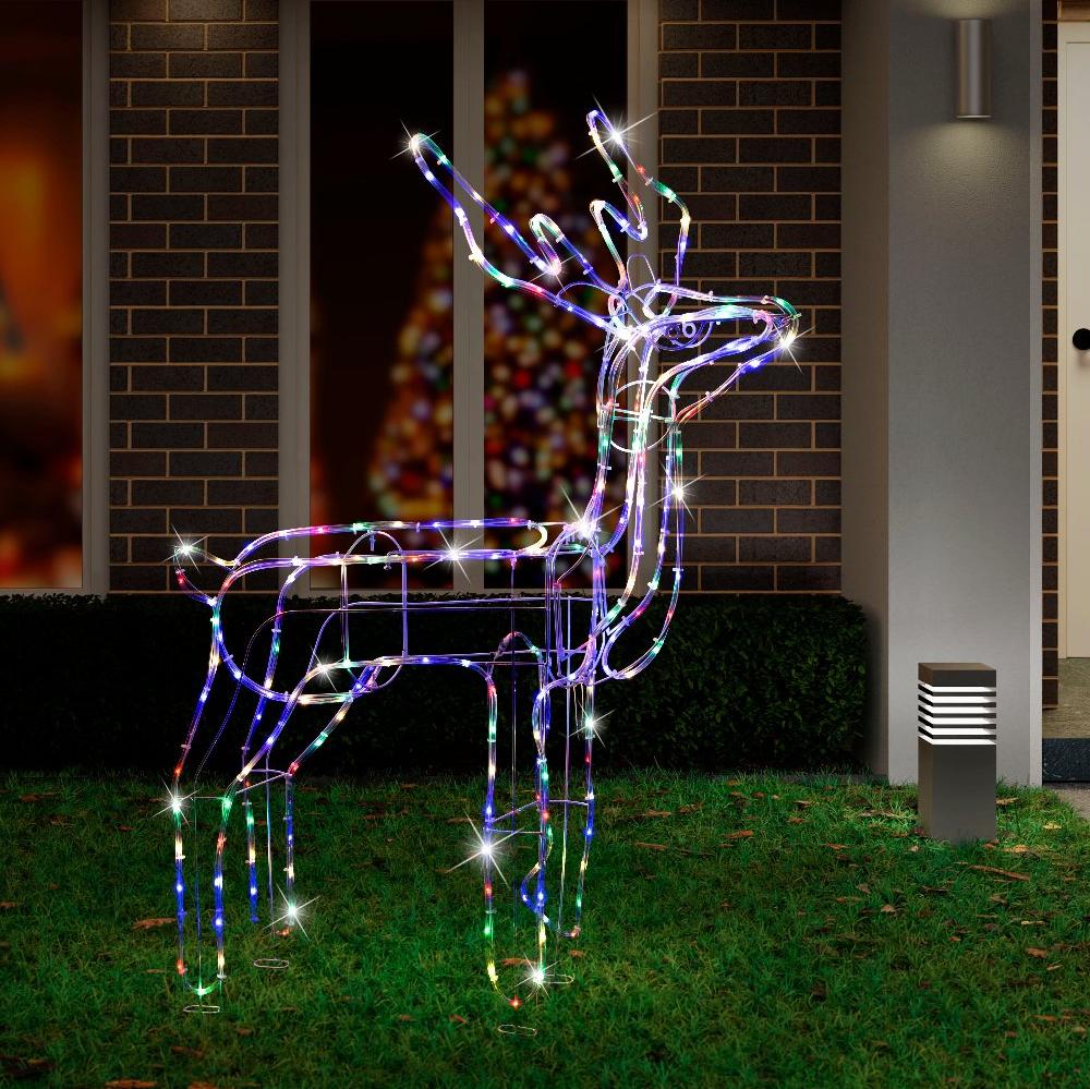 Illuminated Twinkling Reindeer Display – 110cm, Available in Two Vibrant Colors