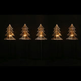 Solar Tree Shape Path Lights – 5 Pack, 38cm available in 2 Colors - Warm White