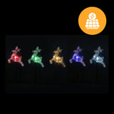 Solar Reindeer Path Lights – 5 Pack, 37cm available in 2 Colors - Multicolor - Front View
