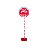 Vibrant Multi-Color LED Santa Stop Here Sign with Adjustable Height - 100cm