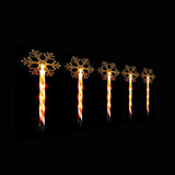 LED Candy Path Lights Set of 5 - Snowflake & Santa Outdoor Decor