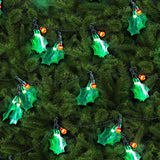 40 Pack of 120 LED Holly String Lights for Festive Decor - Side View