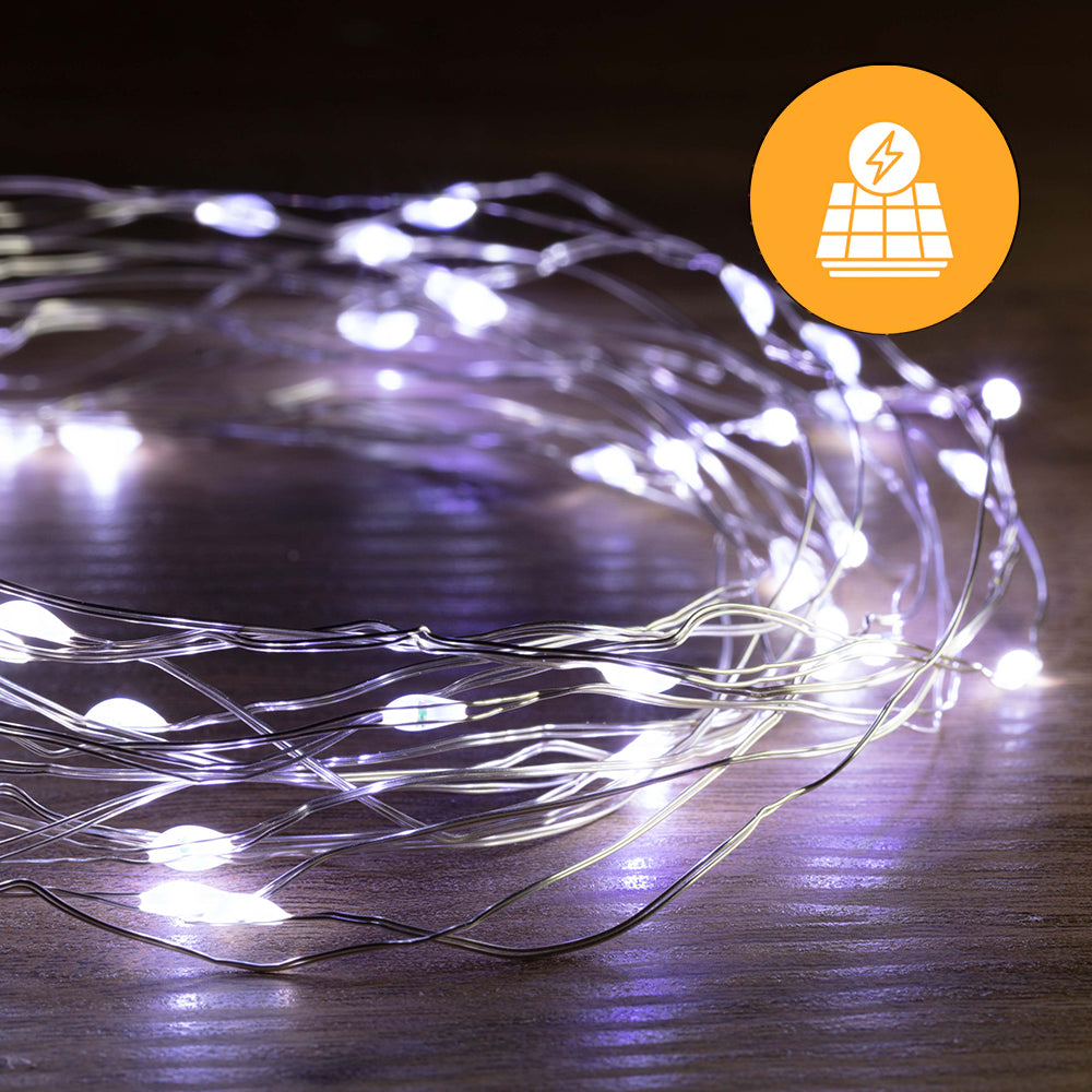 200 LED Solar & USB Powered Fairy Lights - 19.9m Length, Choose from Warm White, Cool White, or Multicolor