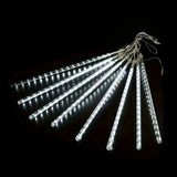 Solar Hanging Meteor LED Tubes – 8 Pack, 30cm - Multicolor - Top-Down View