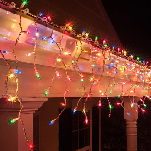 200 LED Battery-Powered Icicle Lights – Choose Between Cool White or Vibrant Multicolor