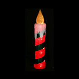 Glowing Twinkle Tinsel Candle - 77cm Holiday Decor in Red & Green or Red & White - Side View