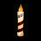Glowing Twinkle Tinsel Candle - 77cm Holiday Decor in Red & Green or Red & White - 45-Degree Angle