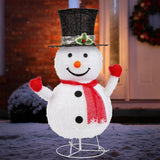 Illuminated 85cm Pop-Up Snowman Decoration with Timer