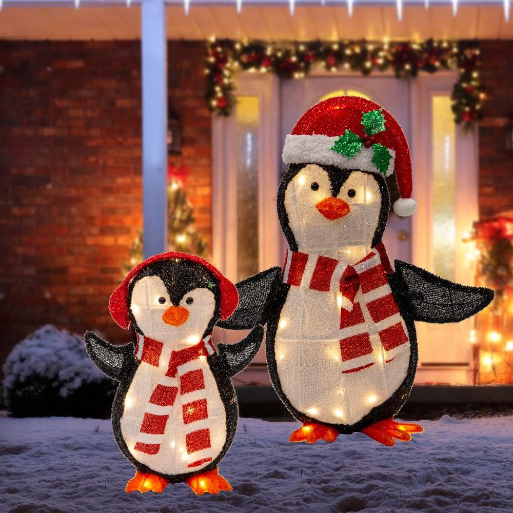 Elegant 3D LED Tinsel Holiday Décor – Set of 2