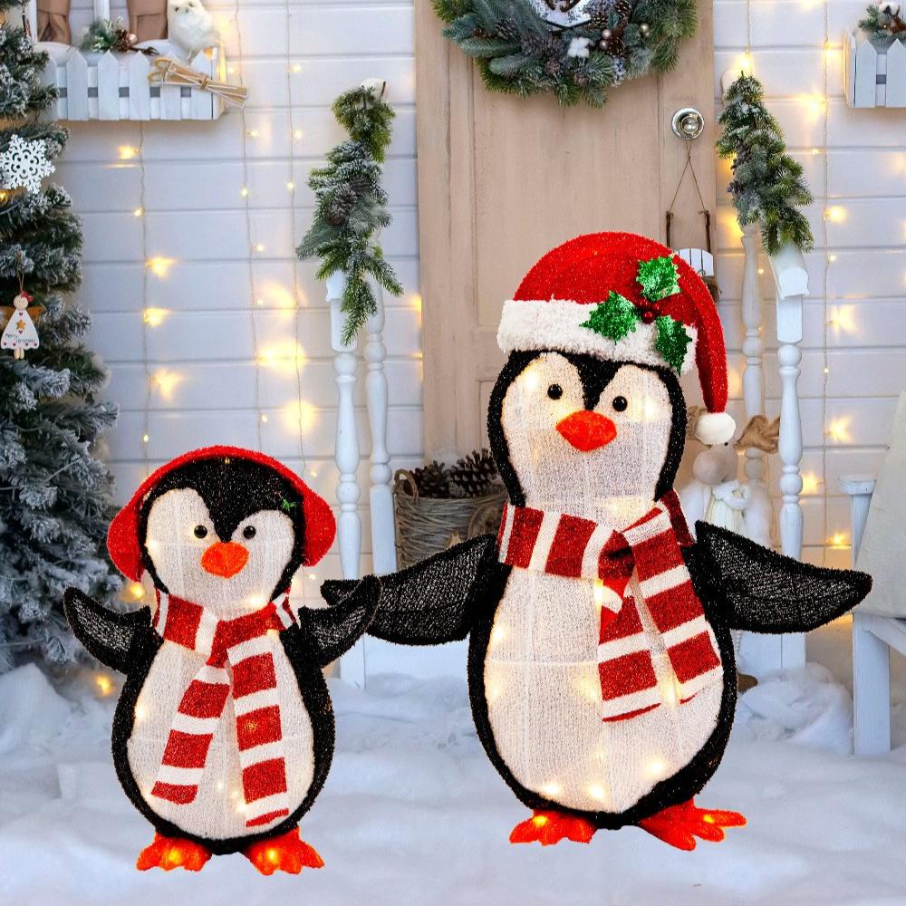 Elegant 3D LED Tinsel Holiday Décor – Set of 2