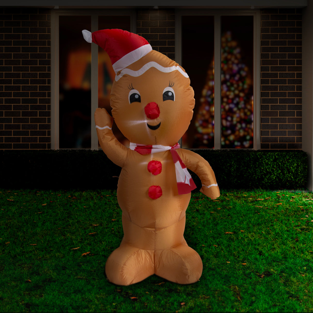 Festive 120cm Inflatable Christmas Snowman Decoration
