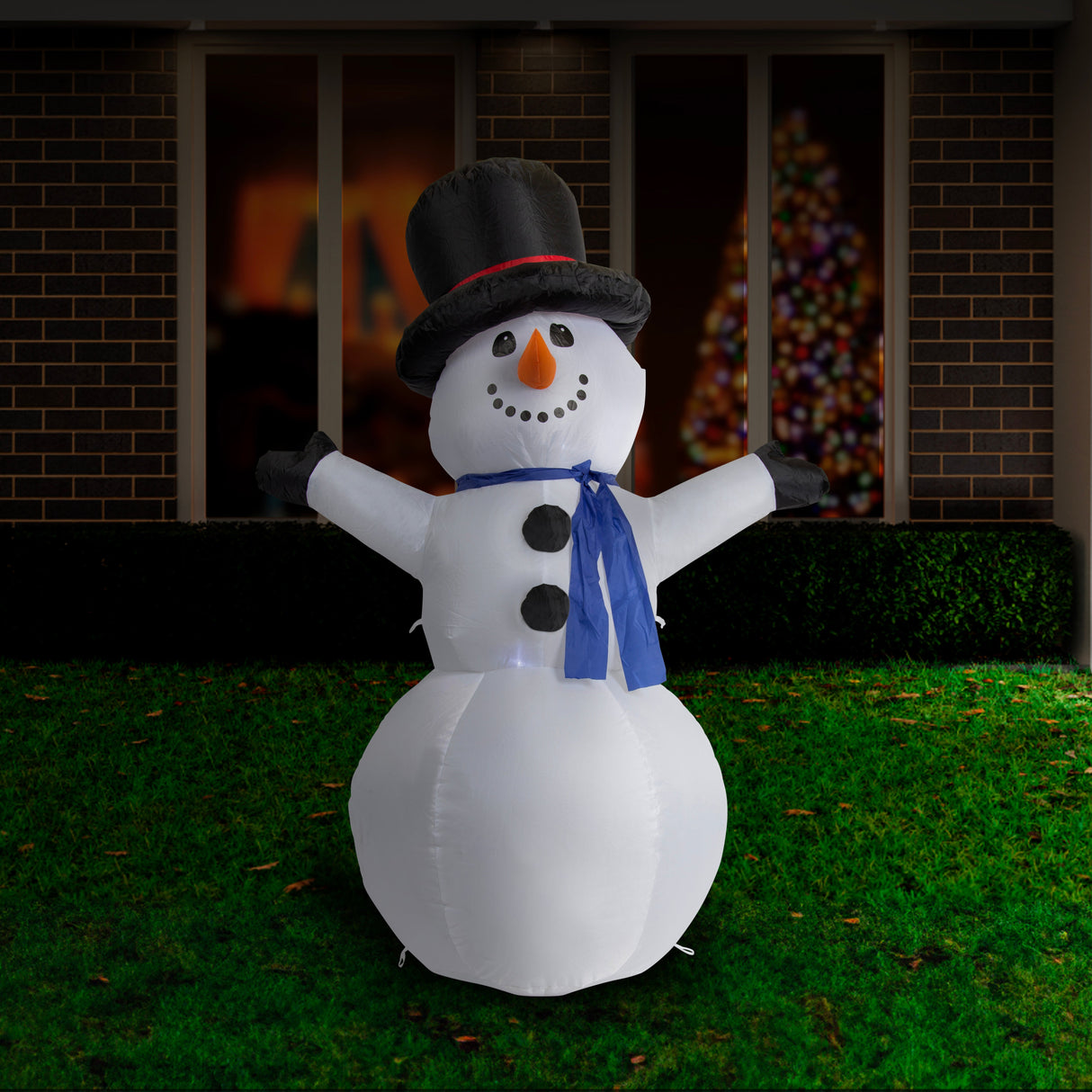 Festive 120cm Inflatable Christmas Snowman Decoration