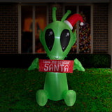 Giant 210cm Inflatable Christmas Alien Decoration - Side View