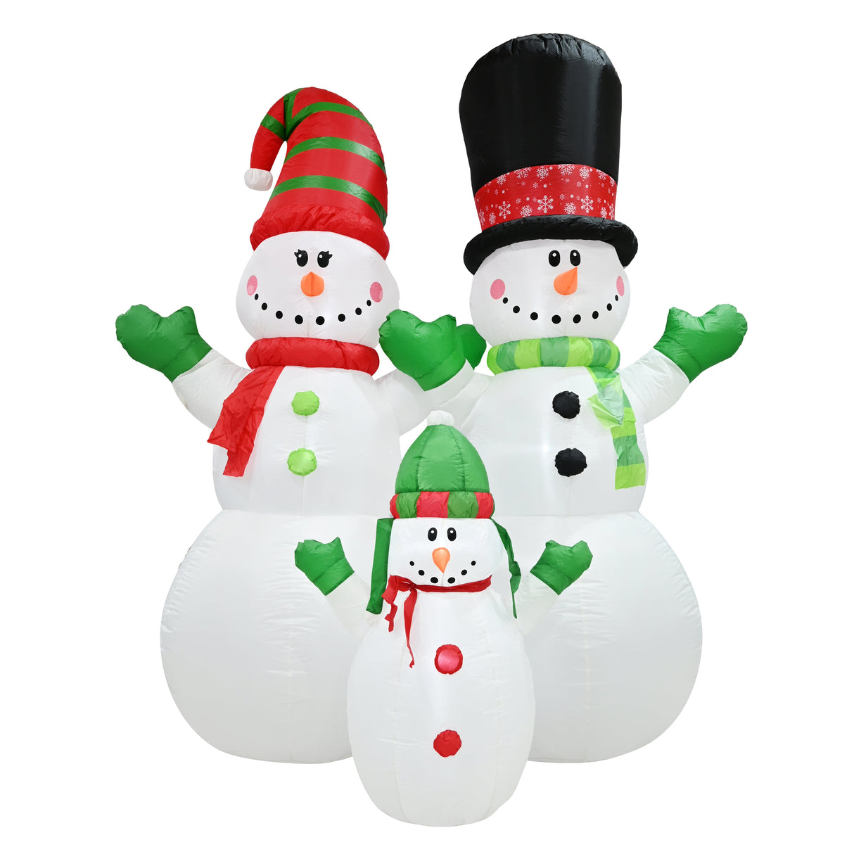 Airpower Inflatable Snowman Family Trio - 240cm Tall Holiday Decor Set