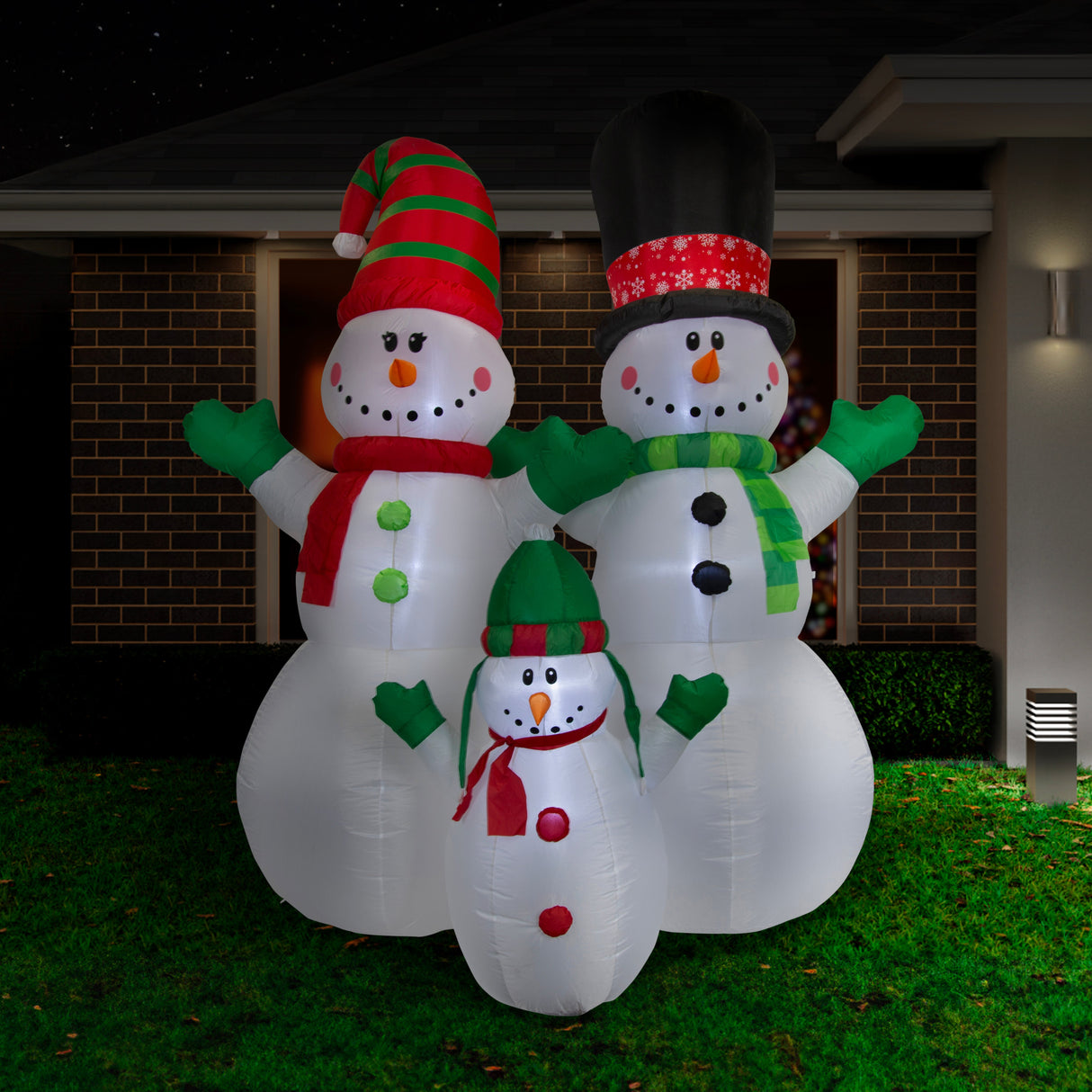 Airpower Inflatable Snowman Family Trio - 240cm Tall Holiday Decor Set