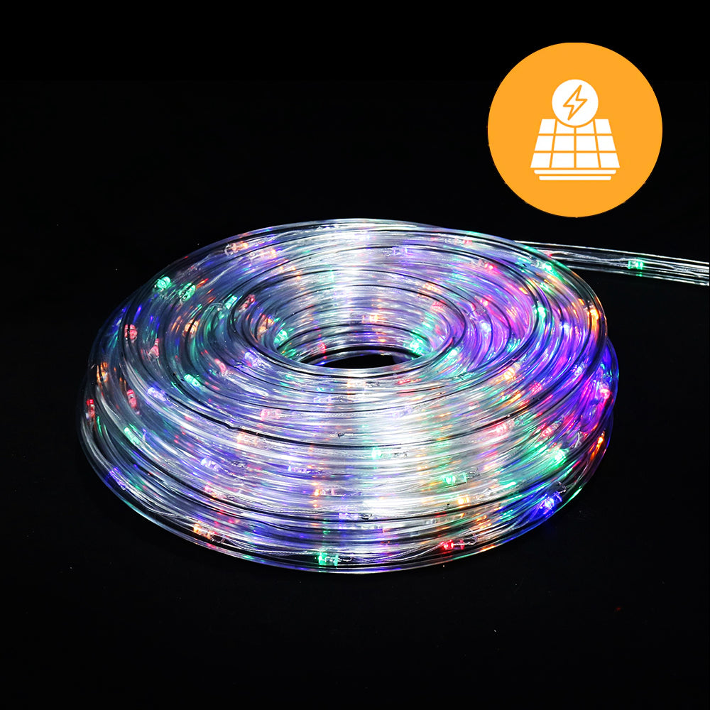 Vibrant 10 Metre Solar-Powered Multicolor Ropelight