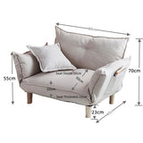 NNEOBA Convertible Sofa Couch with Adjustable Backrest and Armrests - Front View